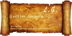 Leffler Gergely névjegykártya